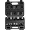 VEVOR 3/8" Drive Impact Socket Set, 12 Piece Shallow Socket Set SAE 5/16"-1", 6 Point Cr-Mo Alloy Steel for Auto Repair, Easy-to-Read Size Markings, Rugged Construction, Includes Storage Case