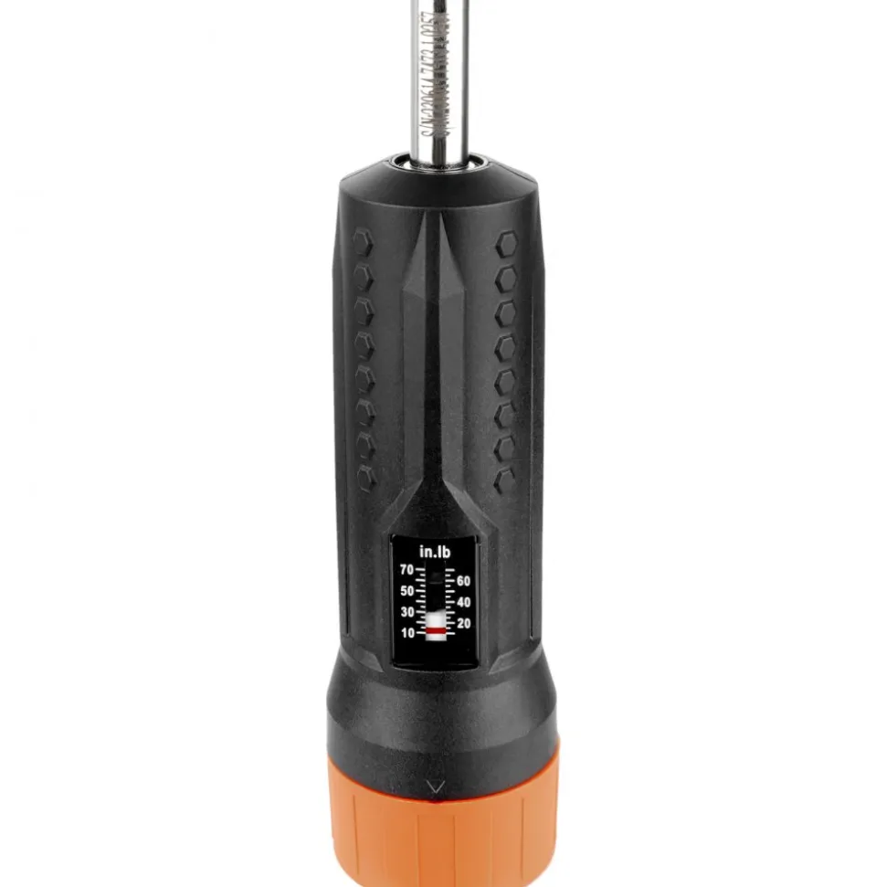 VEVOR 1/4" Drive Torque Screwdriver Wrench Set | 10-70 in-lbs Torque Adjustment Range | 1 in-lb Increment Torque Screwdriver | Driver Bits Set with View Window, 12 Bits & Case, Magnetic Function