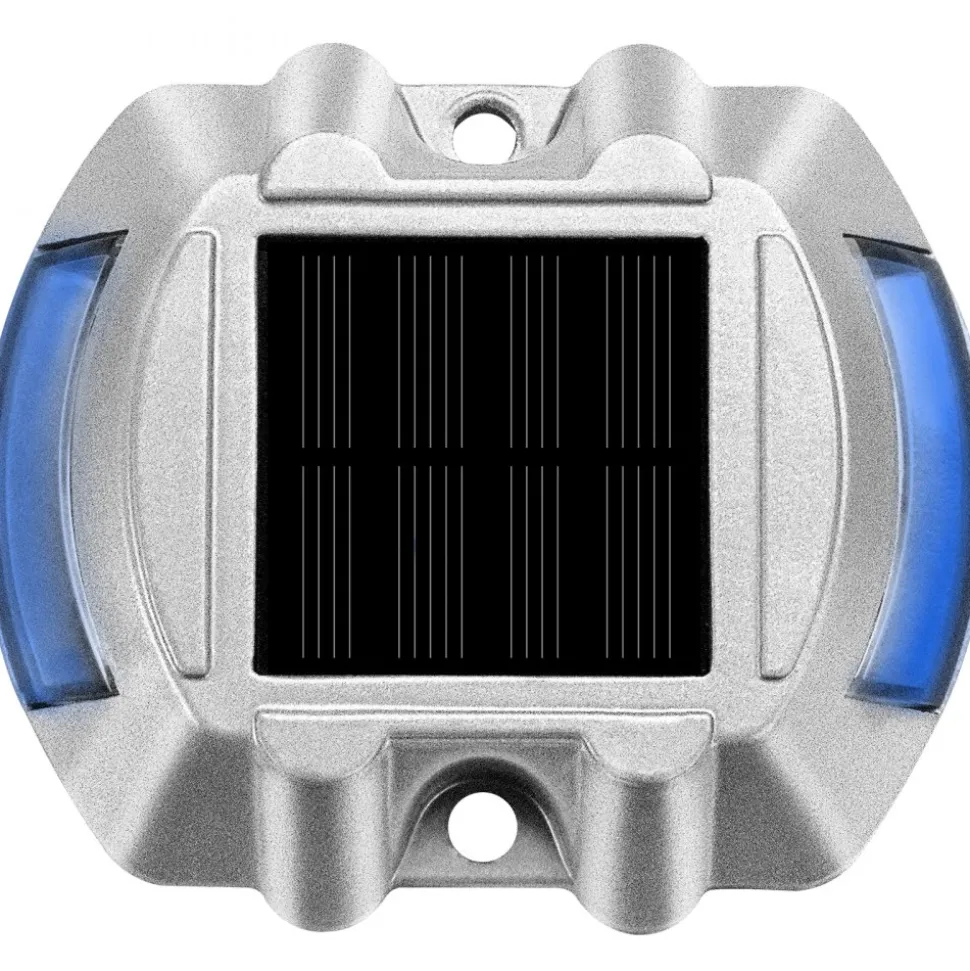 VEVOR Driveway Lights 24-Pack, Solar Driveway Lights with Switch Button, Solar Deck Lights Waterproof, Wireless Dock Lights 6 LEDs for Path Warning Garden Walkway Sidewalk Steps, LED Bright Blue