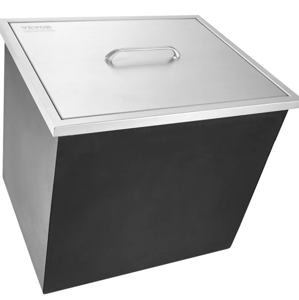 VEVOR Drop in Ice Chest, 21"L x 17"W x 18"H Stainless Steel Ice Cooler, Commercial Ice Bin with Cover, 40 qt Outdoor Kitchen Ice Bar, Drain-pipe and Drain Plug Included, for Cold Wine Beer