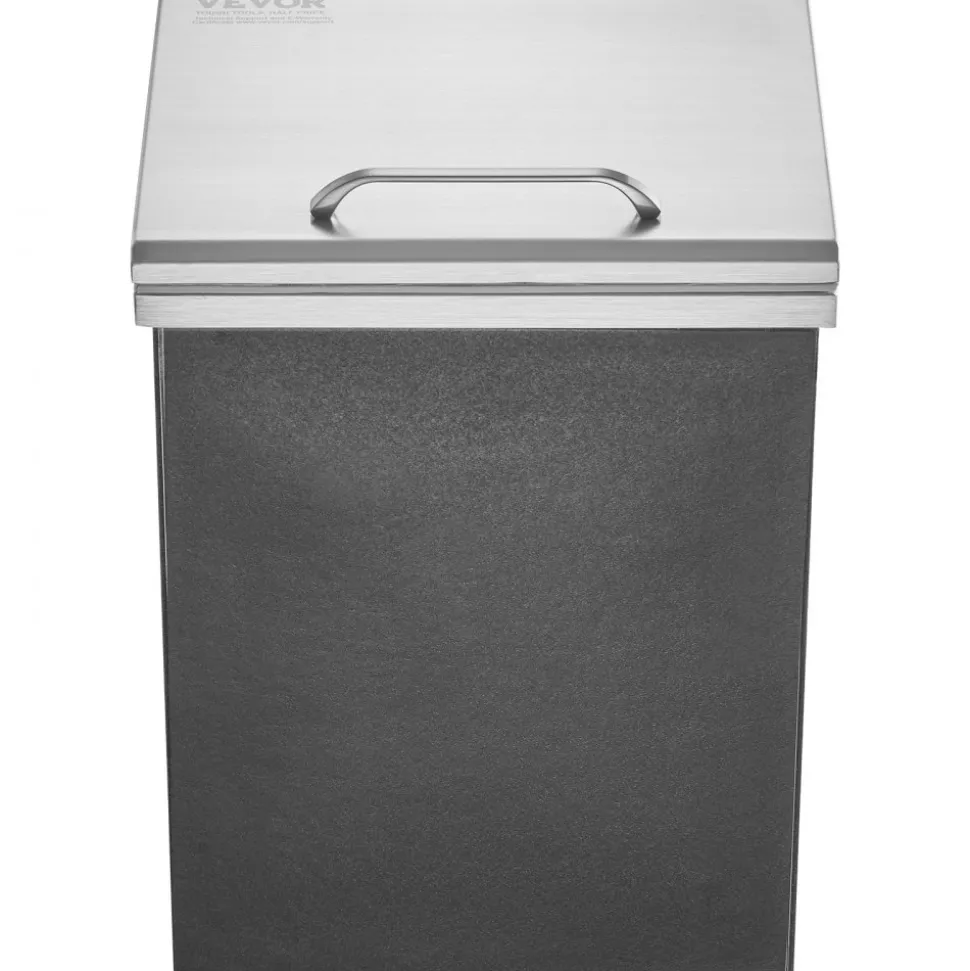 VEVOR Drop in Ice Chest, 14"L x 12"W x 18"H Stainless Steel Ice Cooler, Commercial Ice Bin with Hinged Cover, 40 qt Outdoor Kitchen Ice Bar, Drain-pipe and Drain Plug Included, for Cold Wine Beer