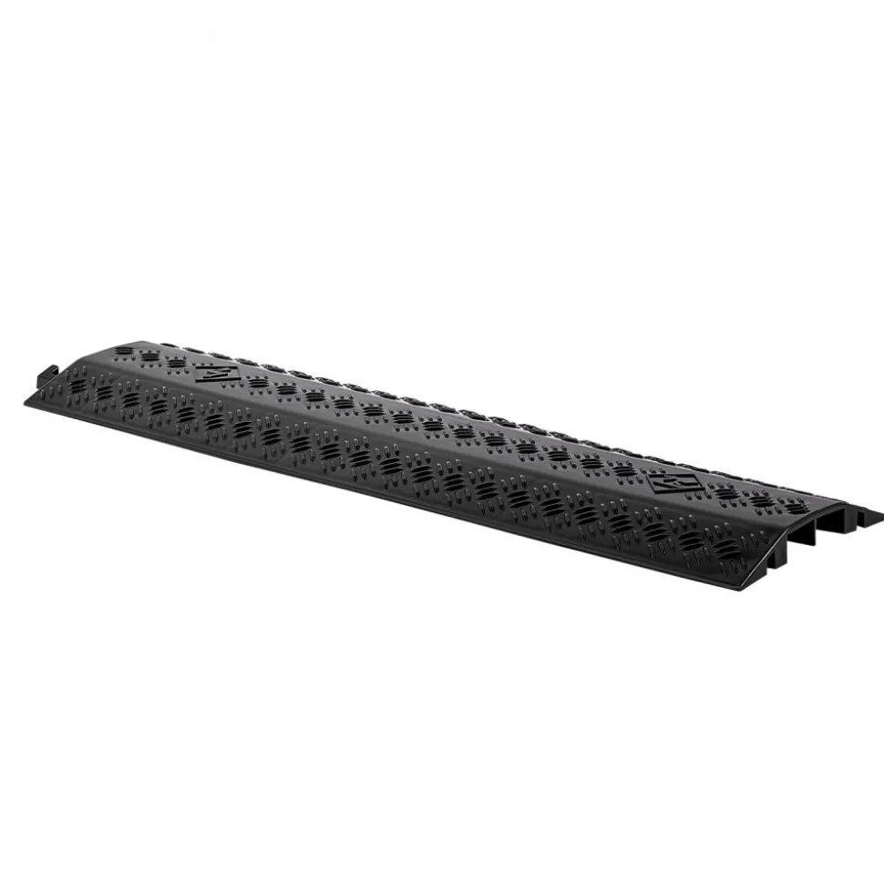 VEVOR Drop Over Cable Cover, 17,500 lbs/Axle Load Capacity, 2 Channel Heavy Duty Floor Cord Cover, Cable Hose Protector Ramp, for Indoor, High Walking Traffic Areas, Home, Office, Warehouse, 1 Pack