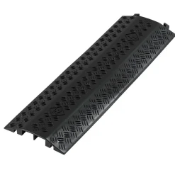 VEVOR Drop Over Cable Cover, 17,500 lbs/Axle Load Capacity, 2 Channel Heavy Duty Floor Cord Cover, Cable Hose Protector Ramp, for Indoor, High Walking Traffic Areas, Home, Office, Warehouse, 1 Pack