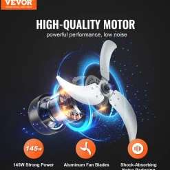 VEVOR Drum Fan, 24 Inch High Velocity Industrial Shop Fan, Heavy Duty Commercial Use 3-Speed 8600CFM, 360°Adjustable Tilting,0-2h Timer Industrial Floor Fan for Warehouse,Workshop,Factory, Basement