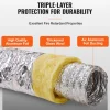 VEVOR Dryer Vent Hose, 6'' Insulated Flexible Duct 25FT Long with 2 Duct Clamps, Heavy-Duty Three Layer Protection for HVAC Heating Cooling Ventilation and Exhaust, R-4.2 Flame Resistance Value
