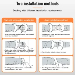 VEVOR Dryer Vent Hose, 6'' Insulated Flexible Duct 25FT Long with 2 Duct Clamps, Heavy-Duty Three Layer Protection for HVAC Heating Cooling Ventilation and Exhaust, R-4.2 Flame Resistance Value
