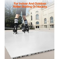 VEVOR Dryland Tiles for Hockey Floor Mat, 12 x 12 in 15 Pcs Interlocking Versatile Training Surface, Dance Floor Tiles, Hockey Training Equipment Board for Shooting (Ash Gray, 15 sq. ft/Box)