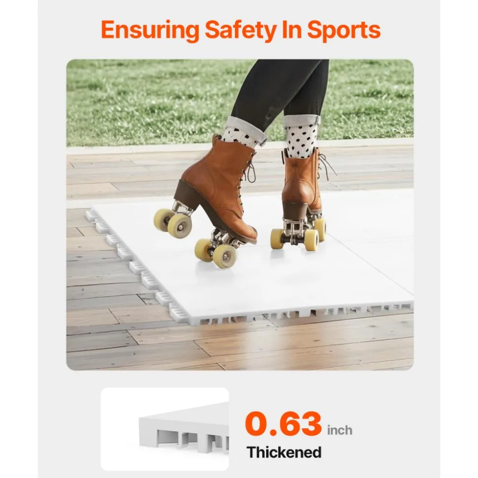 VEVOR Dryland Tiles for Hockey Floor Mat, 12 x 12 in 15 Pcs Interlocking Versatile Training Surface, Dance Floor Tiles, Hockey Training Equipment Board for Shooting (Ash Gray, 15 sq. ft/Box)