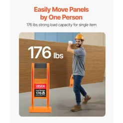 VEVOR Drywall Carrier, 2 Pack Plywood Carriers Handles, ABS Plastic Panel Carrier Tool with 176 lbs Load Bearing, Lift and Carry Panel Mover for Plywood, Drywall, Particleboard, Tempered Glass