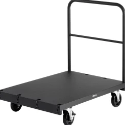 VEVOR Drywall Cart Dolly, 1800 lbs Load Capacity, 2-in-1 Steel Panel Truck Cart with 5 inch Swivel Casters, 36 x 24 inch Platform Truck with 3 Side Handrails for Factory, Warehouse, Garage, Black