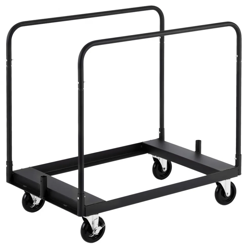 VEVOR Drywall Cart Dolly, 1800 lbs Load Capacity, Steel Panel Truck Cart with 5 inch Swivel Casters, Lumber Drywall Dolly with with Tie-Down Strap & 3 Side Handrails for Factory, Warehouse, Garage, Black