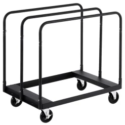 VEVOR Drywall Cart Dolly, 1800 lbs Load Capacity, Steel Panel Truck Cart with 5 inch Swivel Casters, Lumber Drywall Dolly with with Tie-Down Strap & 3 Side Handrails for Factory, Warehouse, Garage, Black