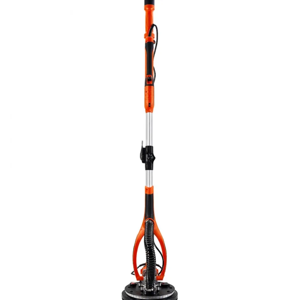 VEVOR Drywall Sander, 850W Electric Drywall Sander, Popcorn Ceiling Removal Tool with 5 Variable Speed 800-1700 RPM, Double-Deck LED Light, Foldable & Extendable Handle, 15 Sanding Discs, Dust Hose