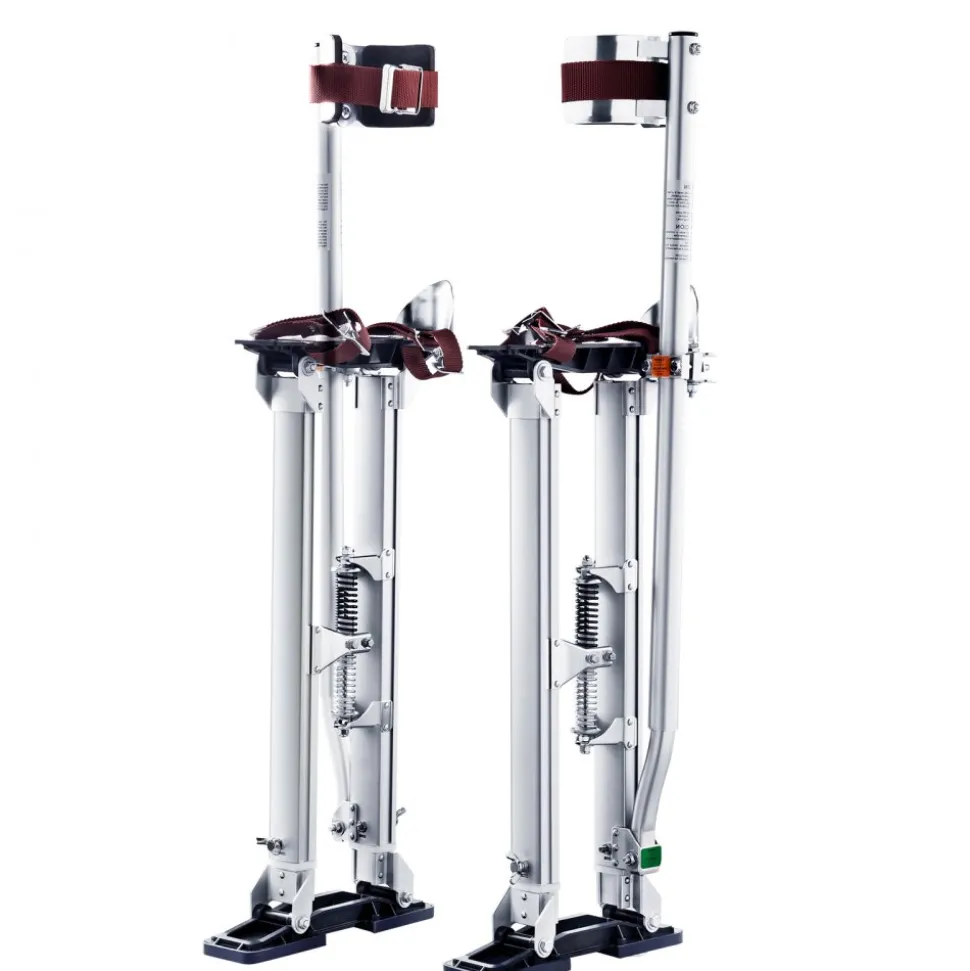 VEVOR Drywall Stilts, 24''-40'' Adjustable Aluminum Tool Stilts with Protective Knee Pads, Durable and Non-slip Work Stilts for Sheetrock Painting, Walking, Taping, Silver