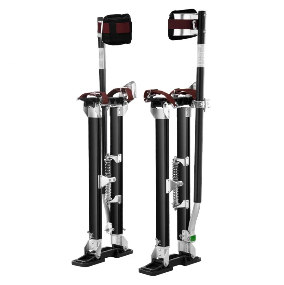 VEVOR Drywall Stilts, 24''-40'' Adjustable Aluminum Tool Stilts with Protective Knee Pads, Durable and Non-slip Work Stilts for Sheetrock Painting, Walking, Taping, Black