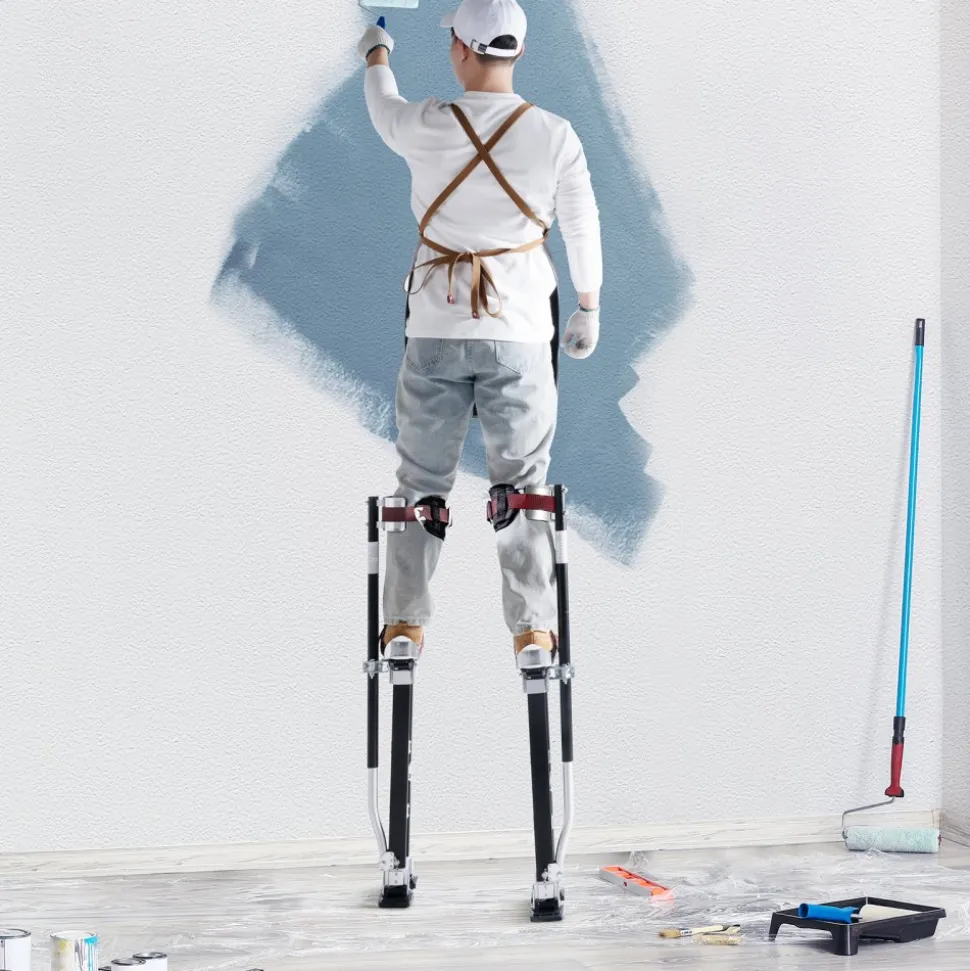 VEVOR Drywall Stilts, 24''-40'' Adjustable Aluminum Tool Stilts with Protective Knee Pads, Durable and Non-slip Work Stilts for Sheetrock Painting, Walking, Taping, Black