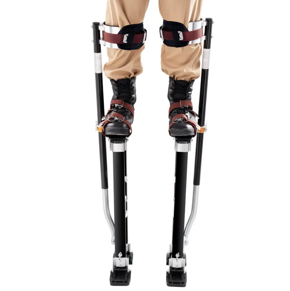 VEVOR Drywall Stilts, 24''-40'' Adjustable Aluminum Tool Stilts with Protective Knee Pads, Durable and Non-slip Work Stilts for Sheetrock Painting, Walking, Taping, Black