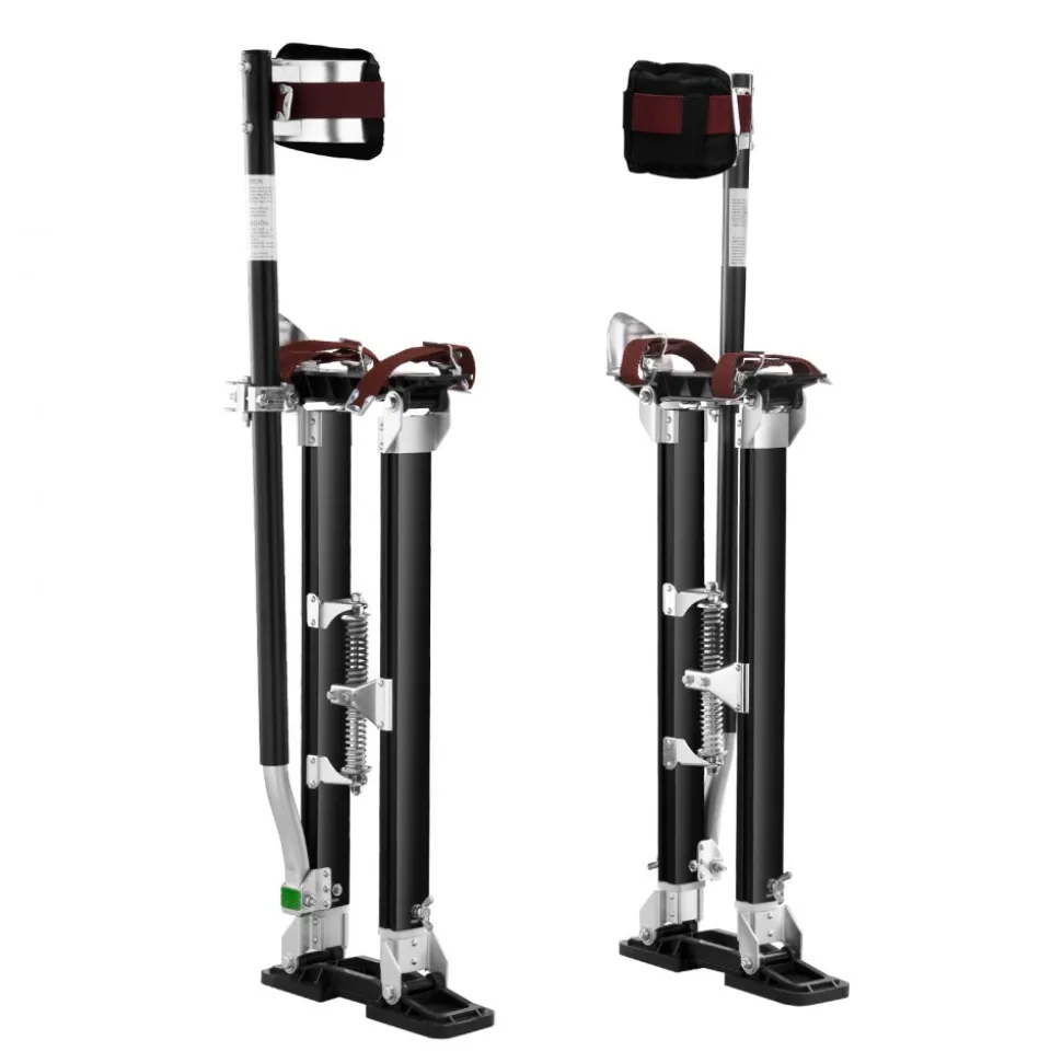VEVOR Drywall Stilts, 24''-40'' Adjustable Aluminum Tool Stilts with Protective Knee Pads, Durable and Non-slip Work Stilts for Sheetrock Painting, Walking, Taping, Black