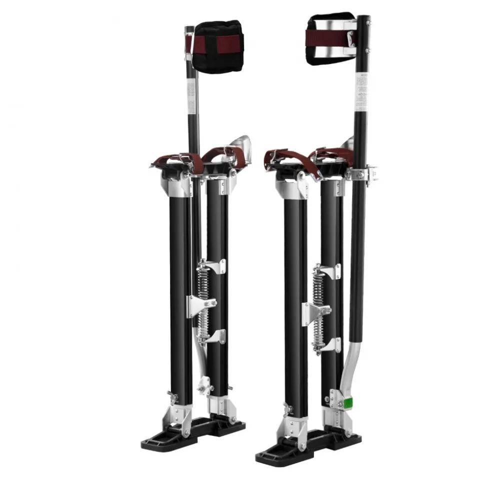 VEVOR Drywall Stilts, 24''-40'' Adjustable Aluminum Tool Stilts with Protective Knee Pads, Durable and Non-slip Work Stilts for Sheetrock Painting, Walking, Taping, Black