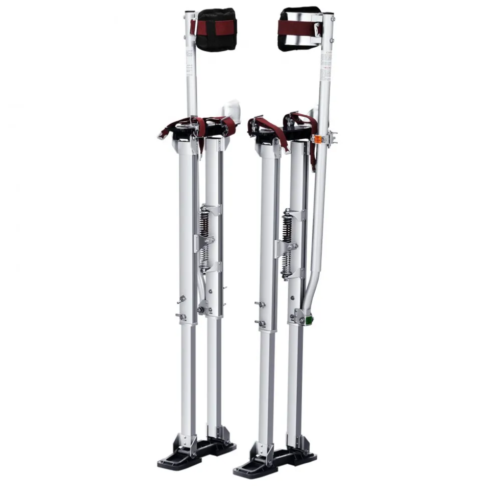 VEVOR Drywall Stilts, 36''-50'' Adjustable Aluminum Tool Stilts with Protective Knee Pads, Durable and Non-slip Work Stilts for Sheetrock Painting, Walking, Taping, Silver
