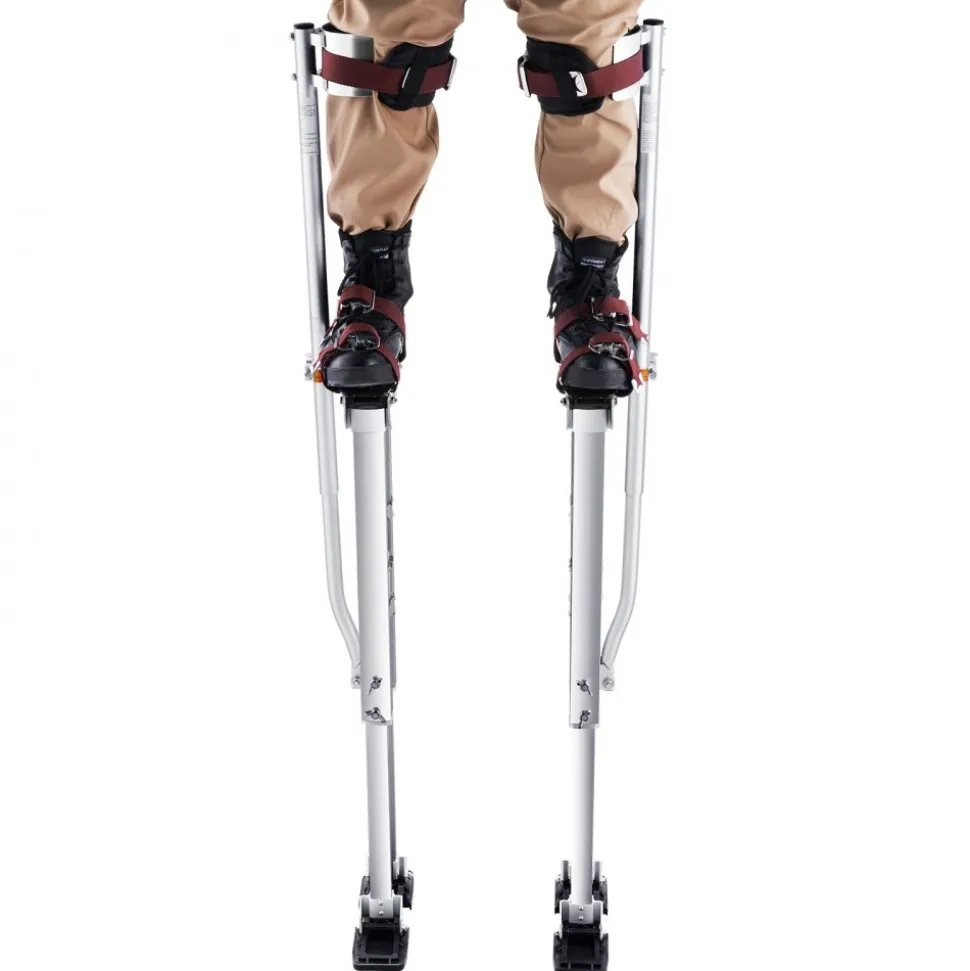 VEVOR Drywall Stilts, 36''-50'' Adjustable Aluminum Tool Stilts with Protective Knee Pads, Durable and Non-slip Work Stilts for Sheetrock Painting, Walking, Taping, Silver