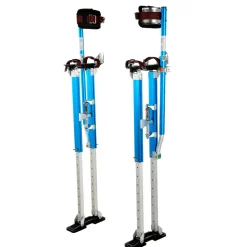 VEVOR Drywall Stilts, 24.2–40.3 Inch Adjustable Aluminum Painter Stilts, 228 lbs Load Capacity, Non-Slip Rubber Feet, Dual Spring Shock Absorption, Comfortable Leg Straps for Painting, Decoration,Blue