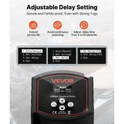 VEVOR Dual Battery Isolator Kit, 12V 300 Amp 20 ft 2AWG, Manual and Automatic VSR Voltage Sensitive Relay with Voltmeter, LCD Screen, Smart Battery Isolator, Compatible with Lithium Batteries, for UTV