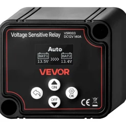 VEVOR Dual Battery Isolator, 12V 140 Amp, Manual and Automatic VSR Voltage Sensitive Relay with LCD Screen, Smart Battery Isolator for Lithium & Lead-Acid Batteries, for Car Truck RV UTV ATV Boat