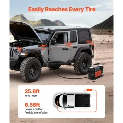 VEVOR Dual-Cylinder Heavy Duty Air Compressor, 10.6CFM Auto-Stop Portable Tire Inflator, 12V 150PSI Offroad Air Pump with LCD Digital Display & Adapters for Truck Car SUV 4 x 4 Vehicle RV