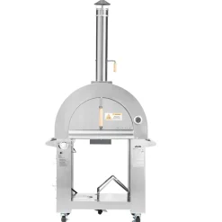 VEVOR Dual Fuel Pizza Oven Outdoor, 26 in Portable Pizza Oven, Pellet & Gas Powered Outdoor Pizza-Maker with Thickened Cordierite Pizza-Stone, Easy to Move with Casters, for Camping and Backyard