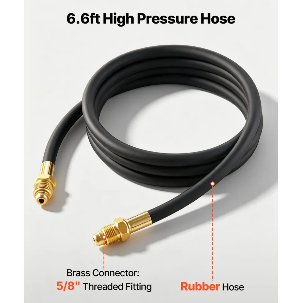 VEVOR Dual Output Argon Regulator, Argon Flow Meter Gas Regulator Gauge for TIG/MIG Welding - with 2PCS 6.6FT Rubber Hoses, 0-60 SCFH, 0-4500 PSI Inlet Pressure, CGA580 Inlet Connection