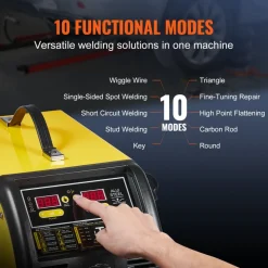 VEVOR Dual Pro Stud Welder Deluxe AL/Fe Dent Repair Kit, Professional 5KW Welder with Auto/Manual Welding and 10 Modes, 110V Spot Welding Dent Repair Machine for Steel & Aluminum Auto Panels Repair