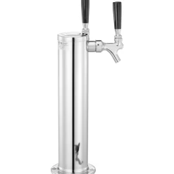 VEVOR Dual Taps Draft Beer Tower Dispenser, Stainless Steel Keg Beer Tower, Kegerator Tower Kit with Pre-Assembled Tubing and Self-Closing Faucet Shanks for Party, Bar, Pub, Restaurant