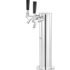 VEVOR Dual Taps Draft Beer Tower Dispenser, Stainless Steel Keg Beer Tower, Kegerator Tower Kit with Pre-Assembled Tubing and Self-Closing Faucet Shanks for Party, Bar, Pub, Restaurant