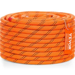 VEVOR Dual Twisted Polyester Cord, 1/2 inch by 120 feet, 48-Strand, 8000 LBS Tensile Strength, Multi-Use Outdoor Rope for Arborist Activities, Hiking, Swinging, Rappelling, and Rescue, Or