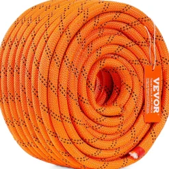 VEVOR Dual Twisted Polyester Cord, 1/2 inch by 120 feet, 48-Strand, 8000 LBS Tensile Strength, Multi-Use Outdoor Rope for Arborist Activities, Hiking, Swinging, Rappelling, and Rescue, Or