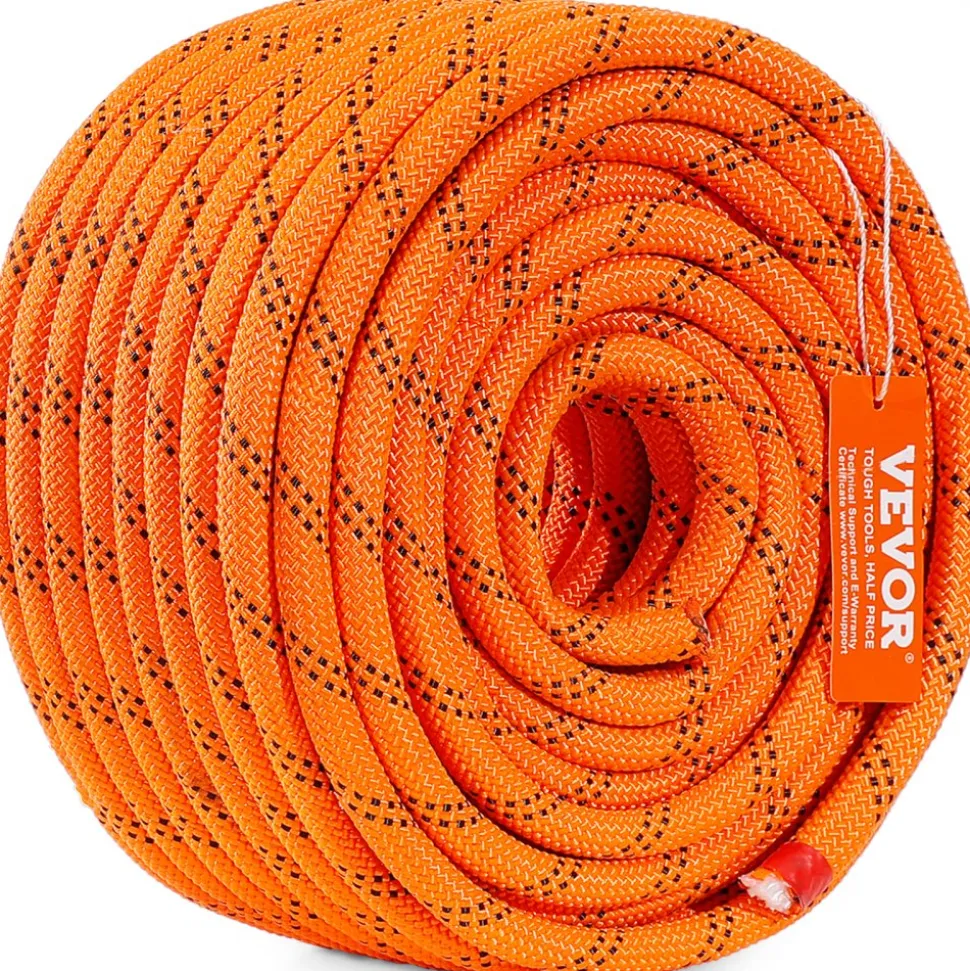 VEVOR Dual Twisted Polyester Cord, 1/2 inch by 120 feet, 48-Strand, 8000 LBS Tensile Strength, Multi-Use Outdoor Rope for Arborist Activities, Hiking, Swinging, Rappelling, and Rescue, Or