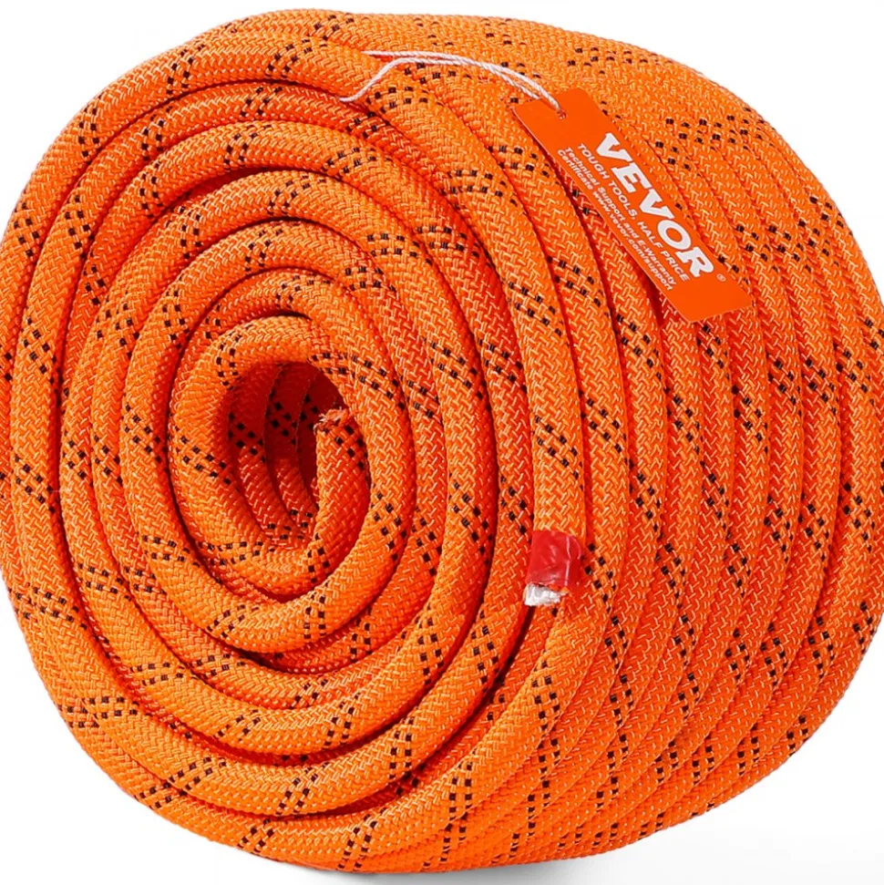 VEVOR Dual Twisted Polyester Cord, 1/2 inch by 120 feet, 48-Strand, 8000 LBS Tensile Strength, Multi-Use Outdoor Rope for Arborist Activities, Hiking, Swinging, Rappelling, and Rescue, Or