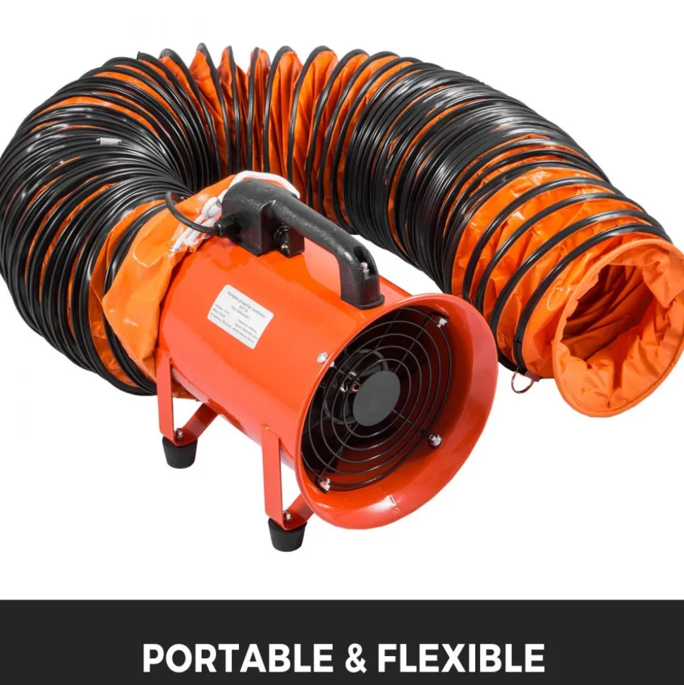 VEVOR Ducting Hose, 25ft PVC Flexible HVAC Duct Hosing for 10 Inch Utility Blower Exhaust Fan