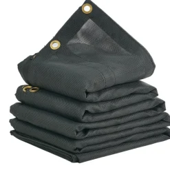 VEVOR Dump Truck Mesh Tarp, 6 x 14 ft, PVC Coated Black Heavy Duty Cover with 5.5