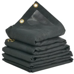 VEVOR Dump Truck Mesh Tarp, 7 x 14 ft, PVC Coated Black Heavy Duty Cover with 5.5