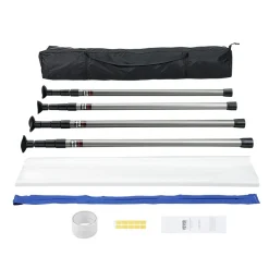 VEVOR Dust Barrier Poles, 10 Ft Barrier Poles, Dust Barrier System with 4 Telescoping Poles, Carry Bag and 32.8x13.12 Ft Plastic Film, for Interior Decoration, Painting