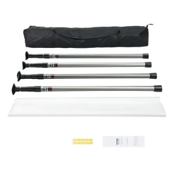 VEVOR Dust Barrier Poles, 12 Ft Dust Barrier System with 4 Telescoping Poles, 32.8x13.12 Ft Plastic Film, and Carry Bag, for Interior Decoration and Painting Projects