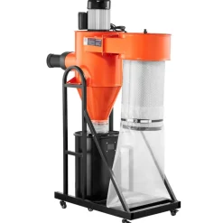 VEVOR Dust Collector, 763 CFM 1 Micron Cyclone Dust Collector, 1.5HP Dusts Collection System with 12.5-Gallon Dust Collector Bag & Base Stand, Smart Cyclone Separation, Dusts Separator for Woodworking