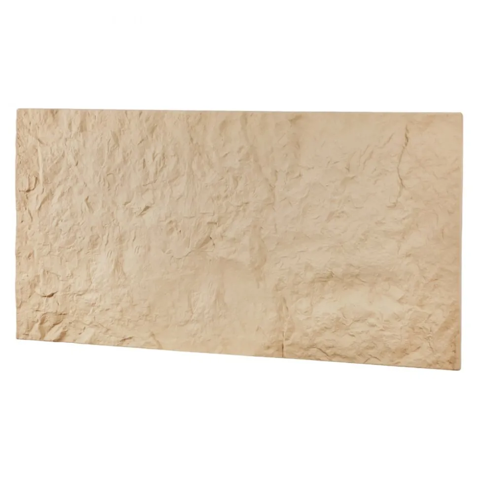 VEVOR 3D Wall Panels, 4 Pack 48 x 24 in PU Natural Stone Imitation Wall Art Tiles, 32 Sq.Ft Coverage Accent Wall Panel, Interior Home Decor for Ceiling, Bedroom, Living & Gaming Room, Stone Yellow