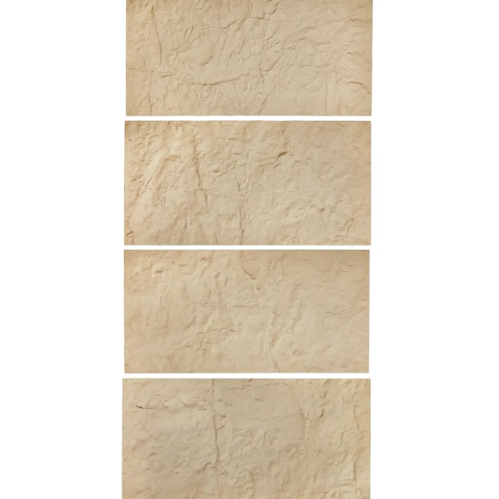 VEVOR 3D Wall Panels, 4 Pack 48 x 24 in PU Natural Stone Imitation Wall Art Tiles, 32 Sq.Ft Coverage Accent Wall Panel, Interior Home Decor for Ceiling, Bedroom, Living & Gaming Room, Stone Yellow