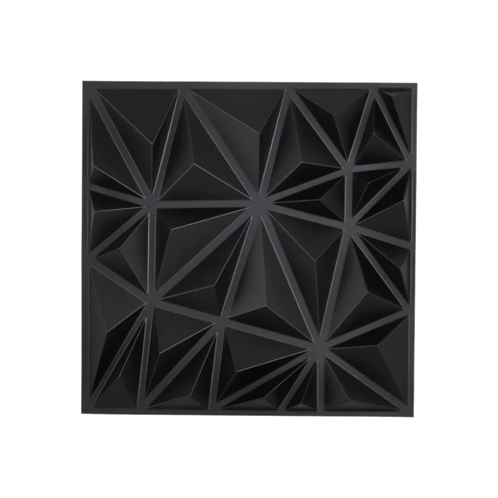 VEVOR 3D Wall Panels, 33-Pack 11.81 x 11.81 in PVC Modern Art Minimalist Diamond Tiles, 32 Sq.Ft Coverage Accent Wall Panel, Interior Home Decor for Ceiling, Bedroom, Living & Gaming Room, Matte Black