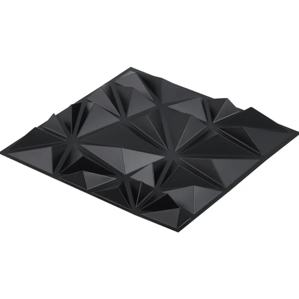 VEVOR 3D Wall Panels, 33-Pack 11.81 x 11.81 in PVC Modern Art Minimalist Diamond Tiles, 32 Sq.Ft Coverage Accent Wall Panel, Interior Home Decor for Ceiling, Bedroom, Living & Gaming Room, Matte Black