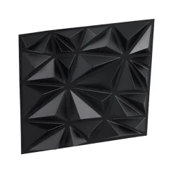 VEVOR 3D Wall Panels, 33-Pack 11.81 x 11.81 in PVC Modern Art Minimalist Diamond Tiles, 32 Sq.Ft Coverage Accent Wall Panel, Interior Home Decor for Ceiling, Bedroom, Living & Gaming Room, Matte Black