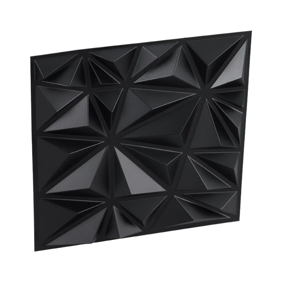 VEVOR 3D Wall Panels, 33-Pack 11.81 x 11.81 in PVC Modern Art Minimalist Diamond Tiles, 32 Sq.Ft Coverage Accent Wall Panel, Interior Home Decor for Ceiling, Bedroom, Living & Gaming Room, Matte Black